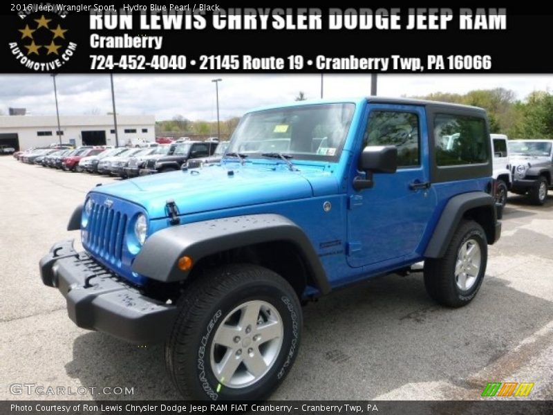 Hydro Blue Pearl / Black 2016 Jeep Wrangler Sport