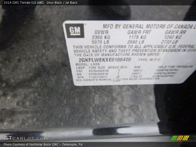 Onyx Black / Jet Black 2014 GMC Terrain SLE AWD