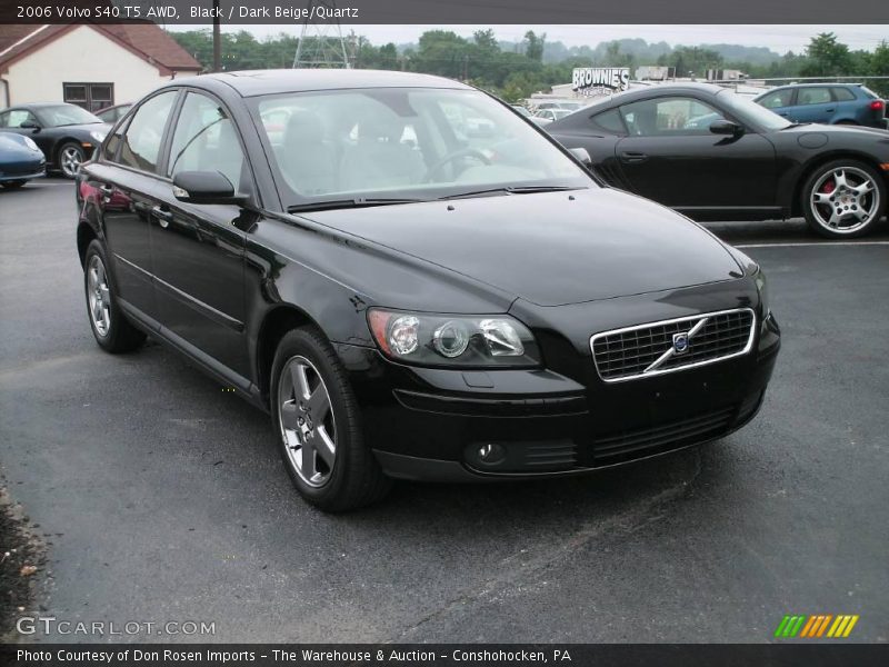 Black / Dark Beige/Quartz 2006 Volvo S40 T5 AWD