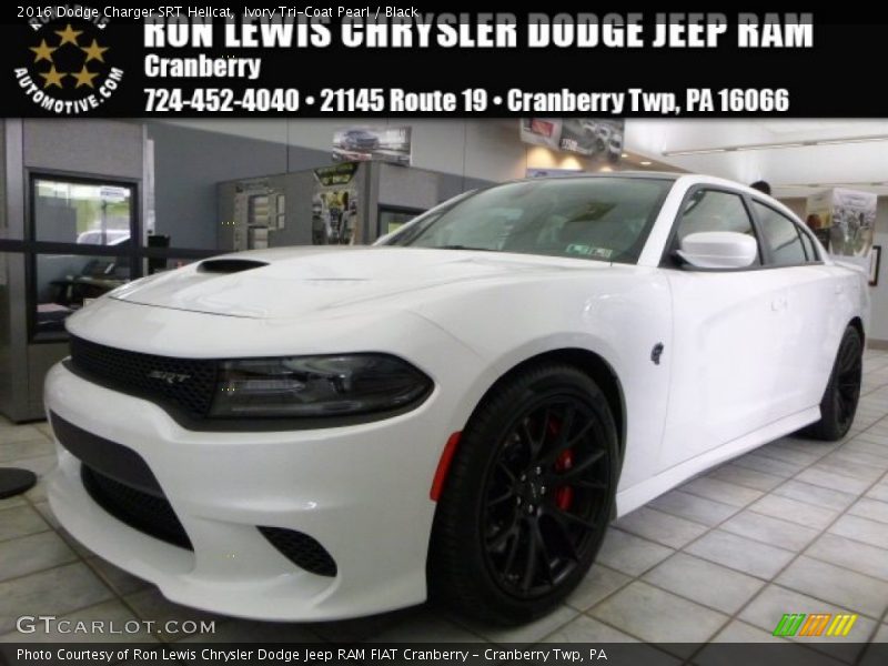 Ivory Tri-Coat Pearl / Black 2016 Dodge Charger SRT Hellcat
