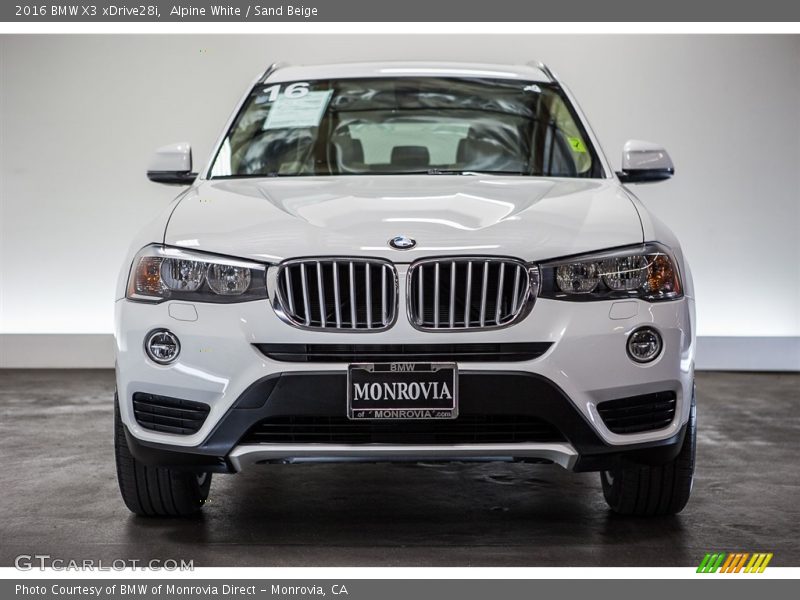 Alpine White / Sand Beige 2016 BMW X3 xDrive28i