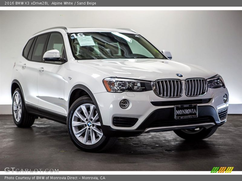 Alpine White / Sand Beige 2016 BMW X3 xDrive28i