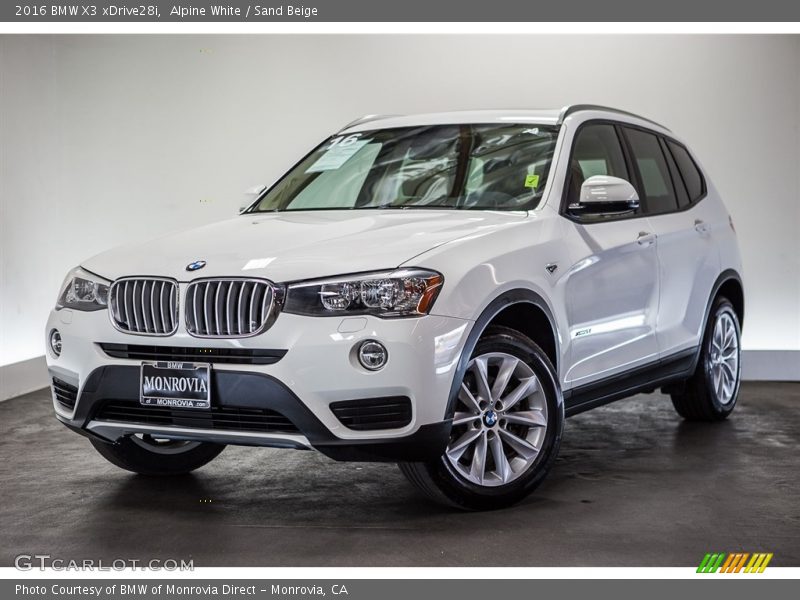 Alpine White / Sand Beige 2016 BMW X3 xDrive28i