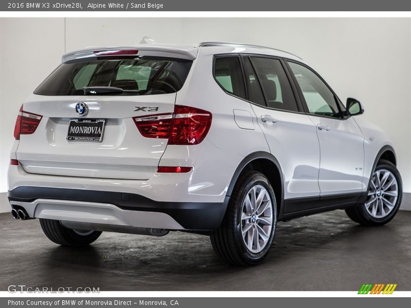 Alpine White / Sand Beige 2016 BMW X3 xDrive28i
