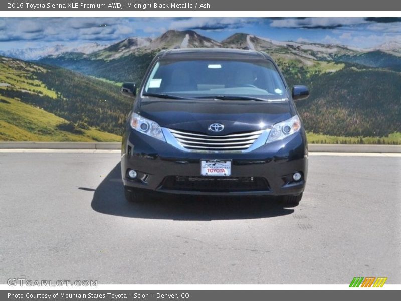 Midnight Black Metallic / Ash 2016 Toyota Sienna XLE Premium AWD