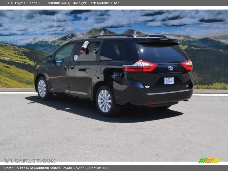 Midnight Black Metallic / Ash 2016 Toyota Sienna XLE Premium AWD