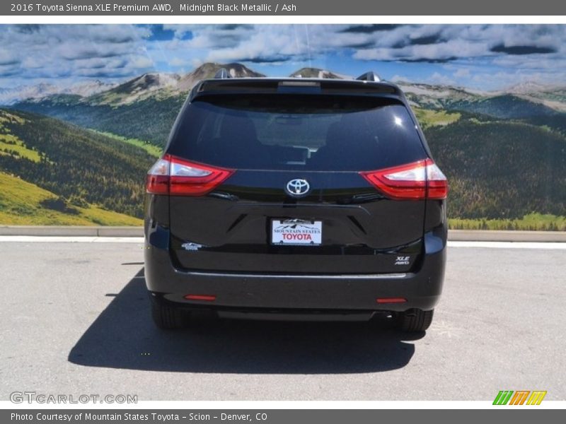 Midnight Black Metallic / Ash 2016 Toyota Sienna XLE Premium AWD