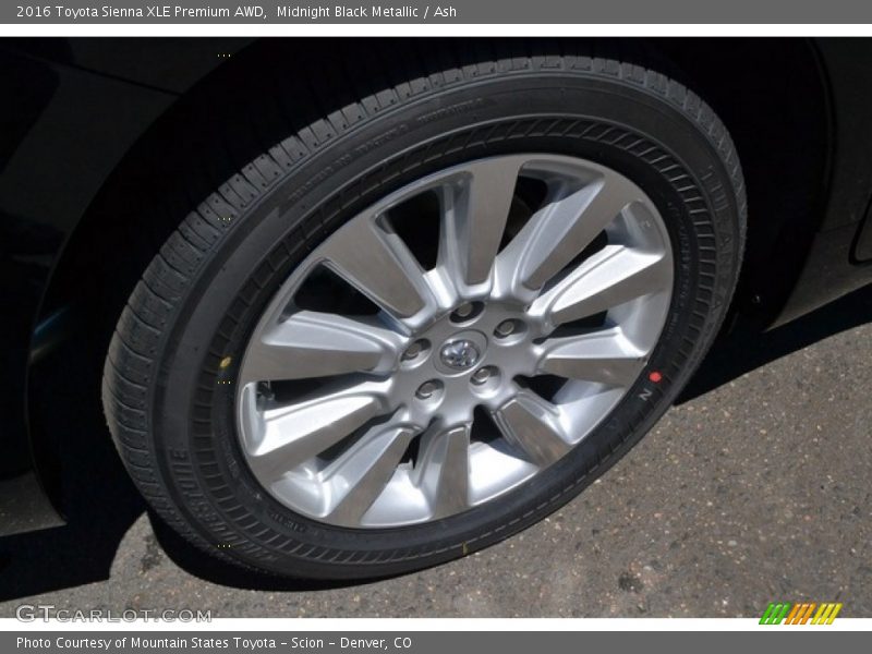 Midnight Black Metallic / Ash 2016 Toyota Sienna XLE Premium AWD