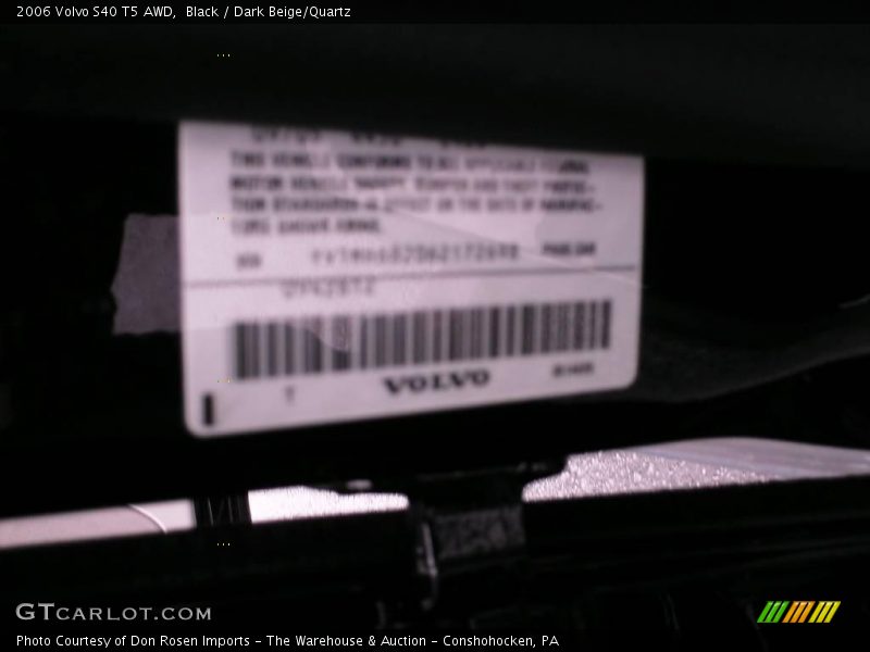 Black / Dark Beige/Quartz 2006 Volvo S40 T5 AWD