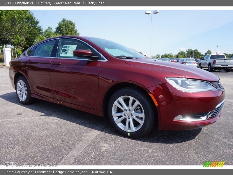 Velvet Red Pearl / Black/Linen 2016 Chrysler 200 Limited