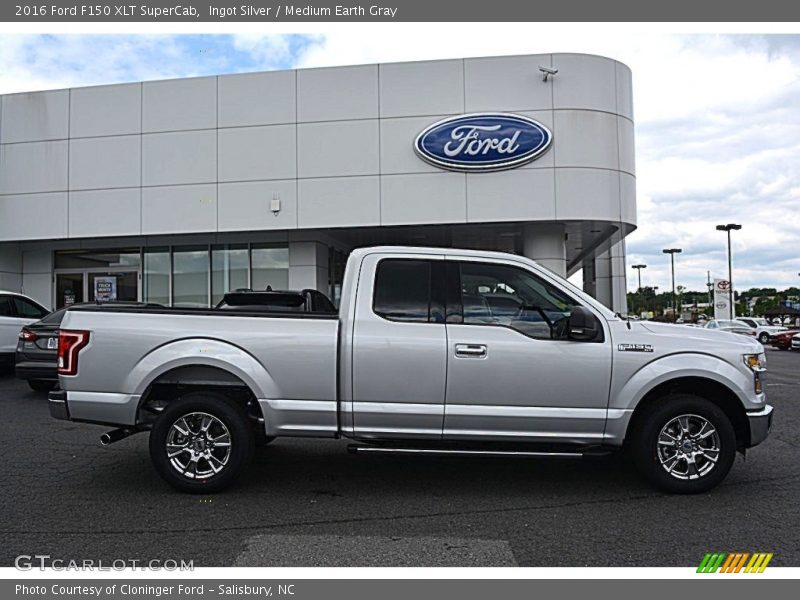 Ingot Silver / Medium Earth Gray 2016 Ford F150 XLT SuperCab