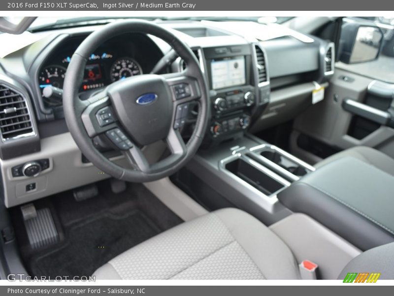 Ingot Silver / Medium Earth Gray 2016 Ford F150 XLT SuperCab