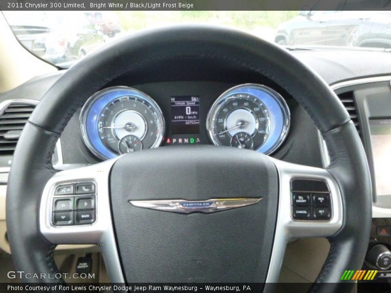 Bright White / Black/Light Frost Beige 2011 Chrysler 300 Limited