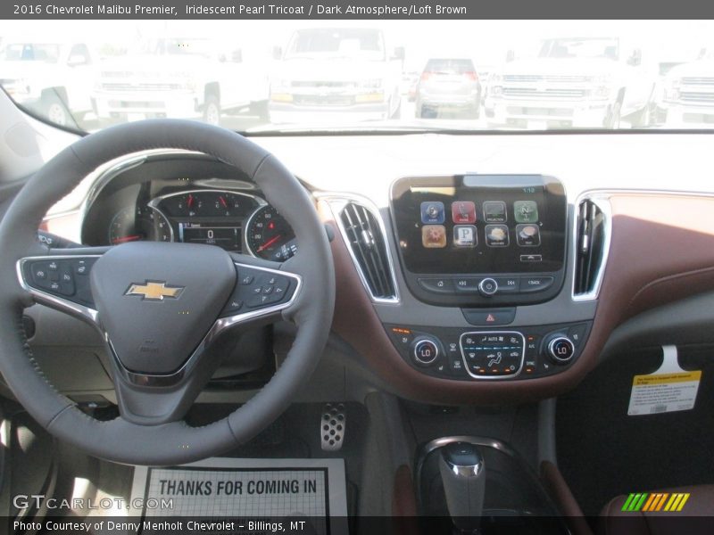 Iridescent Pearl Tricoat / Dark Atmosphere/Loft Brown 2016 Chevrolet Malibu Premier