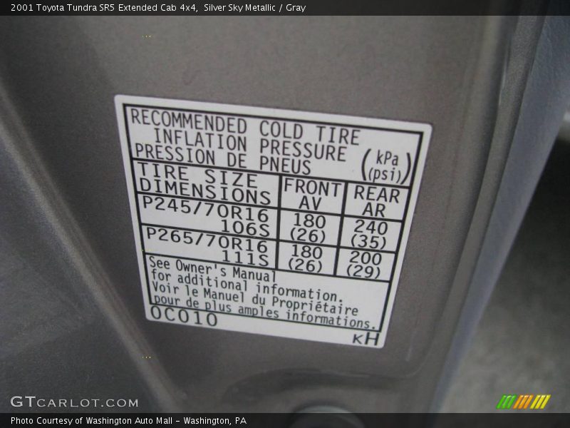 Silver Sky Metallic / Gray 2001 Toyota Tundra SR5 Extended Cab 4x4