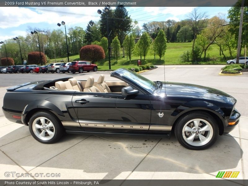 Black / Medium Parchment 2009 Ford Mustang V6 Premium Convertible