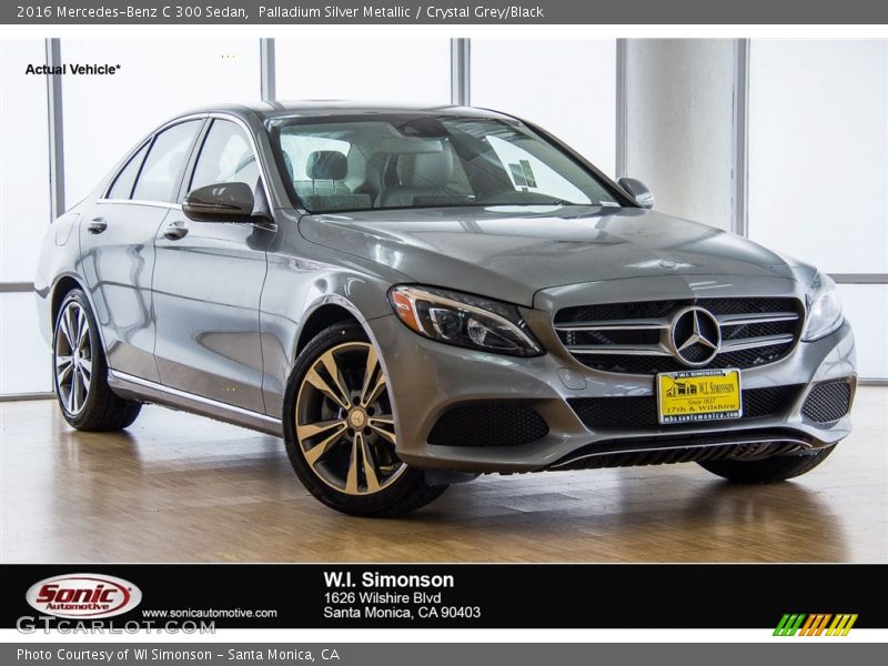 Palladium Silver Metallic / Crystal Grey/Black 2016 Mercedes-Benz C 300 Sedan