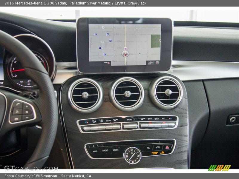 Palladium Silver Metallic / Crystal Grey/Black 2016 Mercedes-Benz C 300 Sedan