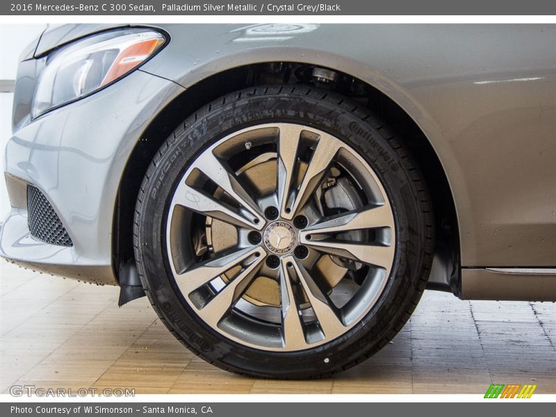Palladium Silver Metallic / Crystal Grey/Black 2016 Mercedes-Benz C 300 Sedan