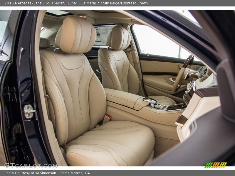 Lunar Blue Metallic / Silk Beige/Espresso Brown 2016 Mercedes-Benz S 550 Sedan