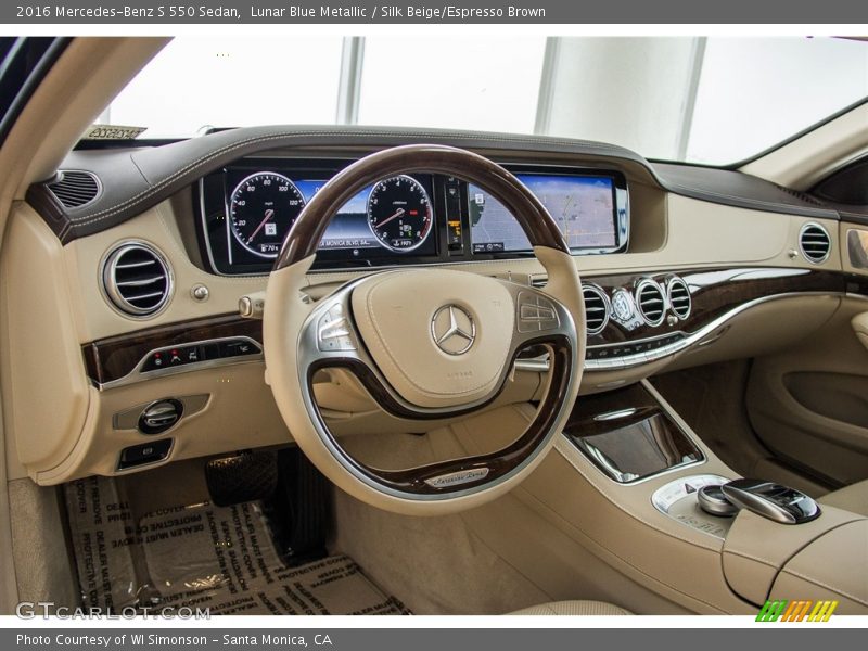 Lunar Blue Metallic / Silk Beige/Espresso Brown 2016 Mercedes-Benz S 550 Sedan