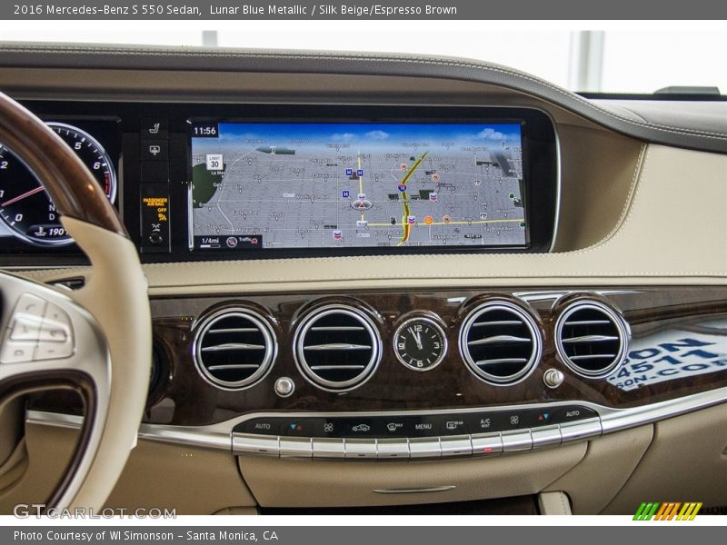 Lunar Blue Metallic / Silk Beige/Espresso Brown 2016 Mercedes-Benz S 550 Sedan