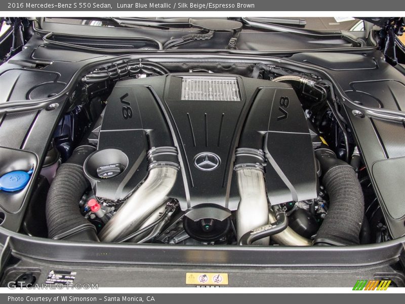 Lunar Blue Metallic / Silk Beige/Espresso Brown 2016 Mercedes-Benz S 550 Sedan