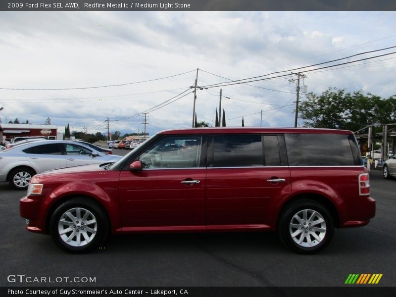 Redfire Metallic / Medium Light Stone 2009 Ford Flex SEL AWD