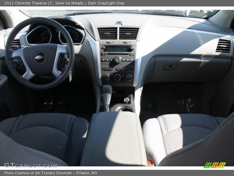 Silver Ice Metallic / Dark Gray/Light Gray 2011 Chevrolet Traverse LT