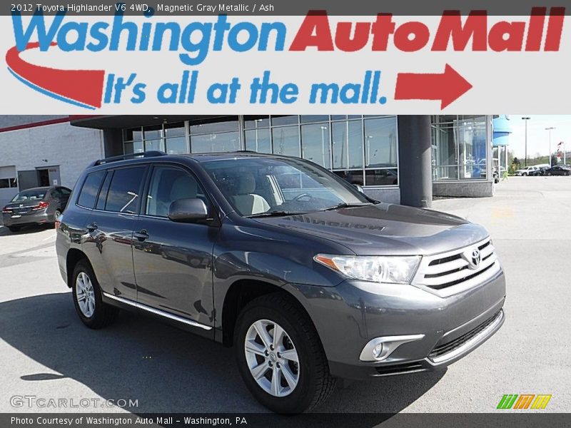 Magnetic Gray Metallic / Ash 2012 Toyota Highlander V6 4WD