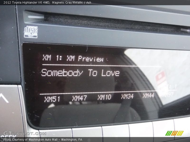 Magnetic Gray Metallic / Ash 2012 Toyota Highlander V6 4WD