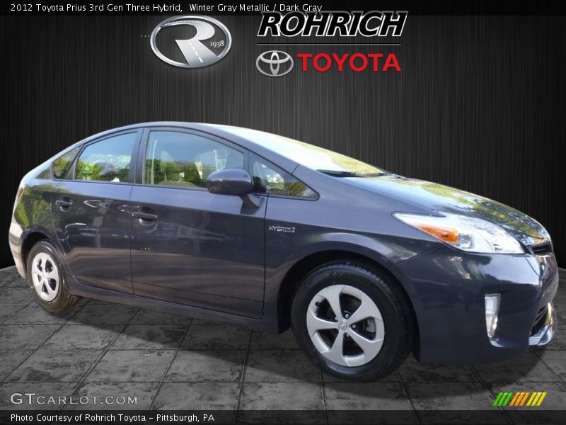 Winter Gray Metallic / Dark Gray 2012 Toyota Prius 3rd Gen Three Hybrid
