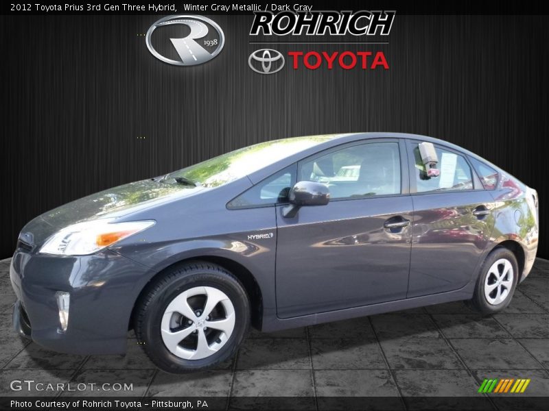 Winter Gray Metallic / Dark Gray 2012 Toyota Prius 3rd Gen Three Hybrid