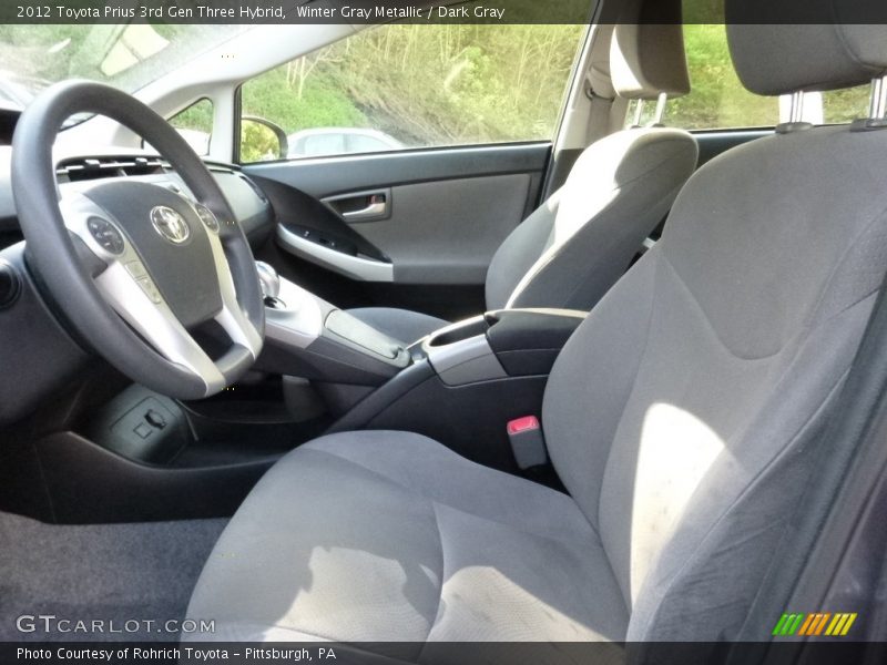 Winter Gray Metallic / Dark Gray 2012 Toyota Prius 3rd Gen Three Hybrid