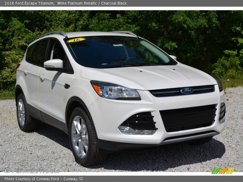 White Platinum Metallic / Charcoal Black 2016 Ford Escape Titanium