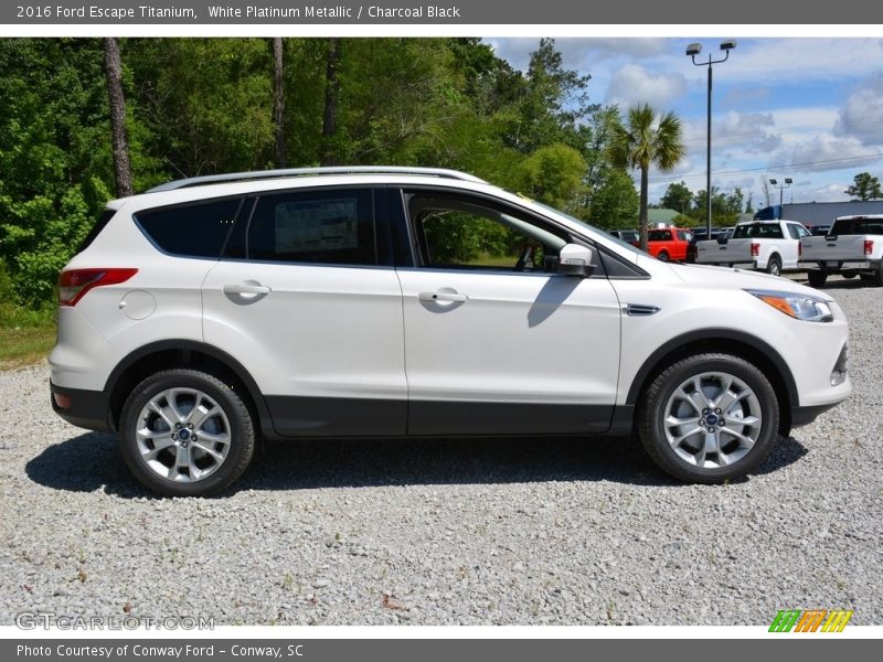 White Platinum Metallic / Charcoal Black 2016 Ford Escape Titanium
