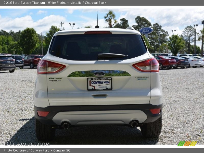 White Platinum Metallic / Charcoal Black 2016 Ford Escape Titanium