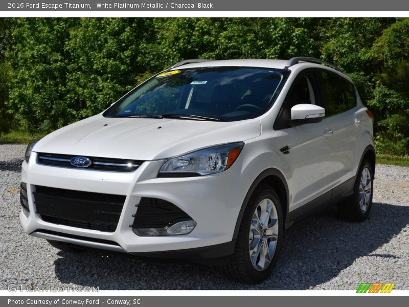 White Platinum Metallic / Charcoal Black 2016 Ford Escape Titanium