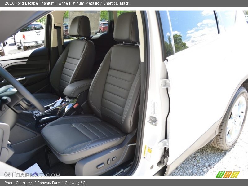 White Platinum Metallic / Charcoal Black 2016 Ford Escape Titanium