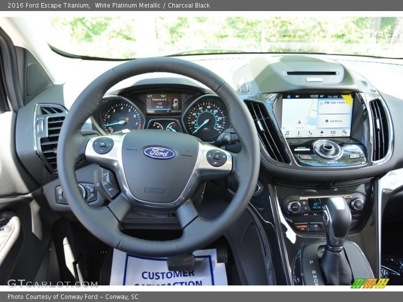 White Platinum Metallic / Charcoal Black 2016 Ford Escape Titanium