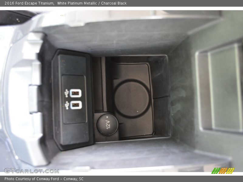 White Platinum Metallic / Charcoal Black 2016 Ford Escape Titanium