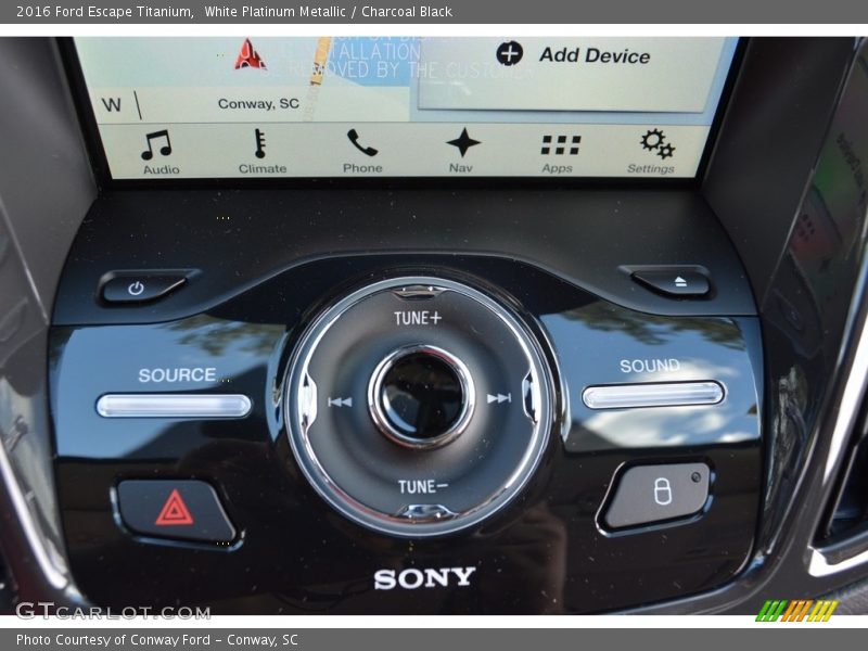 White Platinum Metallic / Charcoal Black 2016 Ford Escape Titanium