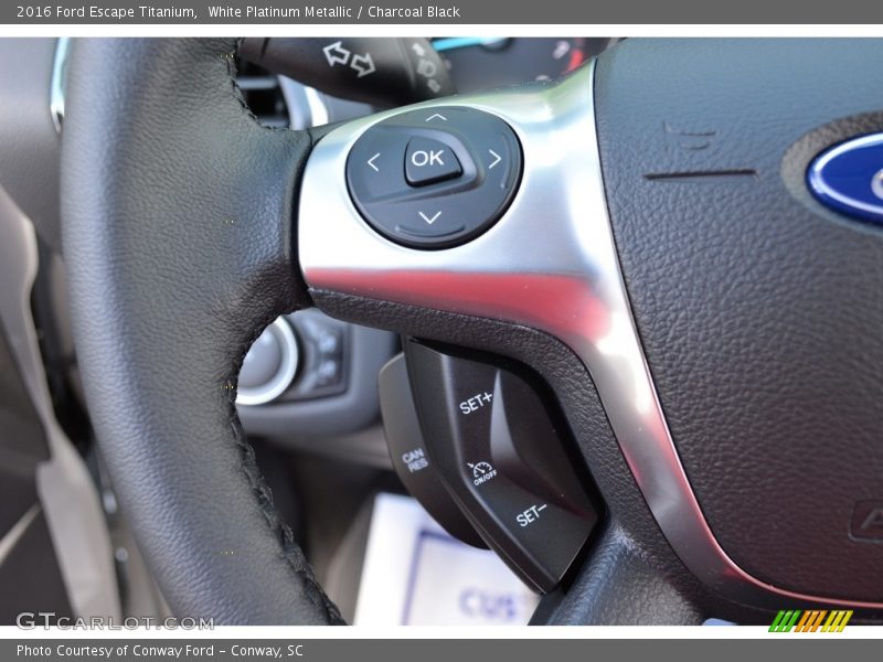 White Platinum Metallic / Charcoal Black 2016 Ford Escape Titanium