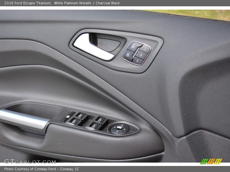 White Platinum Metallic / Charcoal Black 2016 Ford Escape Titanium