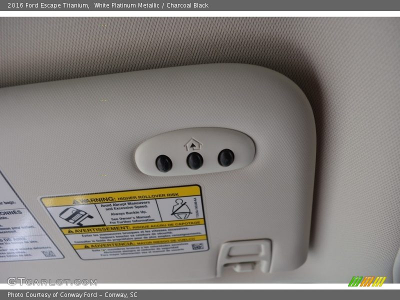 White Platinum Metallic / Charcoal Black 2016 Ford Escape Titanium