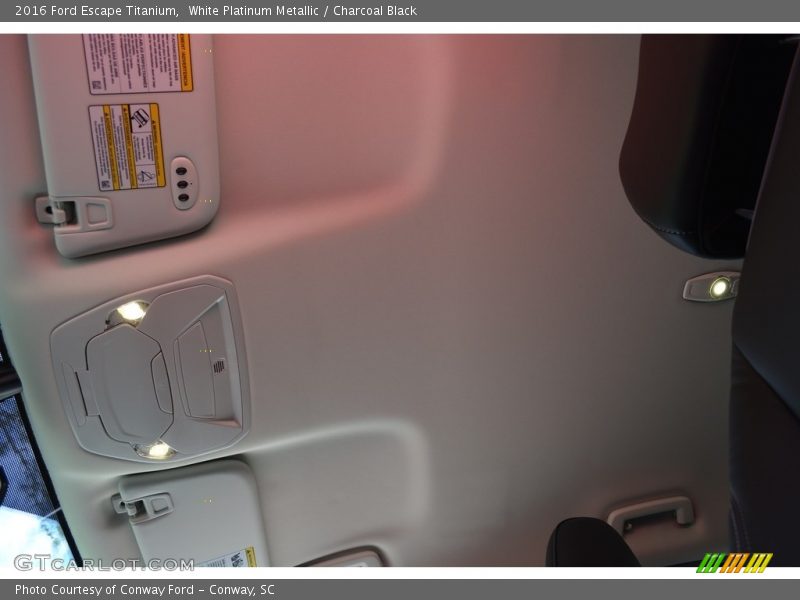 White Platinum Metallic / Charcoal Black 2016 Ford Escape Titanium
