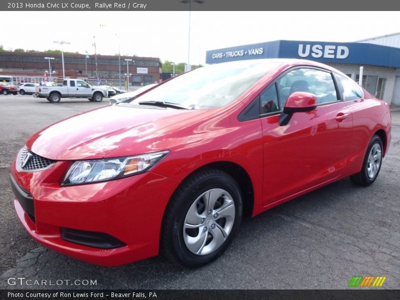 Rallye Red / Gray 2013 Honda Civic LX Coupe