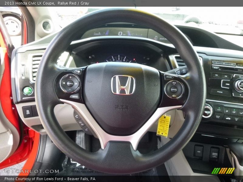 Rallye Red / Gray 2013 Honda Civic LX Coupe