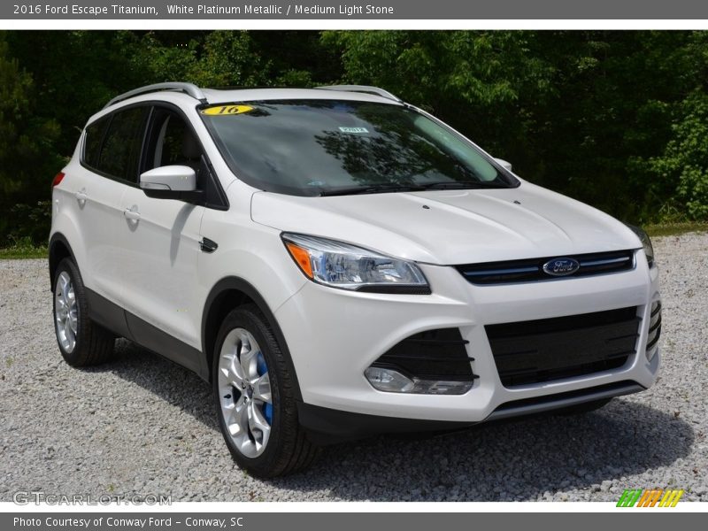 White Platinum Metallic / Medium Light Stone 2016 Ford Escape Titanium
