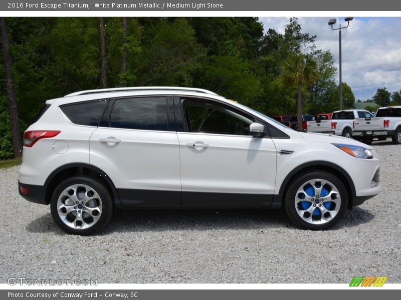White Platinum Metallic / Medium Light Stone 2016 Ford Escape Titanium